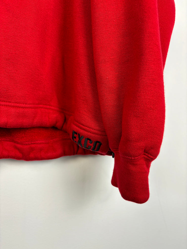 Vintage Y2K Exco Jeans Embroidered Dog Red Hoodie