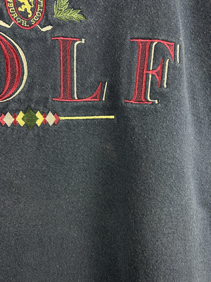 Vintage 90s Golf Embroidered Navy Crewneck