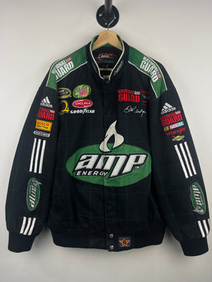Vintage Nascar Jeff Hamilton Dale Jr AMP Energy Black Racing Jacket