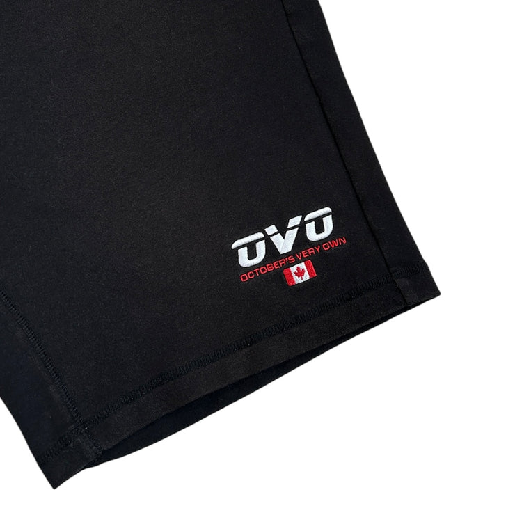 OVO Octobers Very Own Embroidered Black Shorts