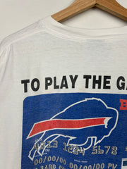 Vintage 90s NFL Buffalo Bills Credit Card White Tee