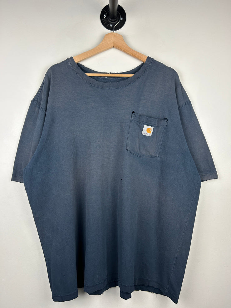 Vintage Carhartt Thrashed Navy Pocket Tee