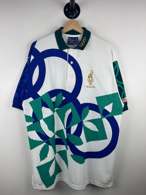 Vintage 90s Atlanta Olympics Abstract Polo Shirt