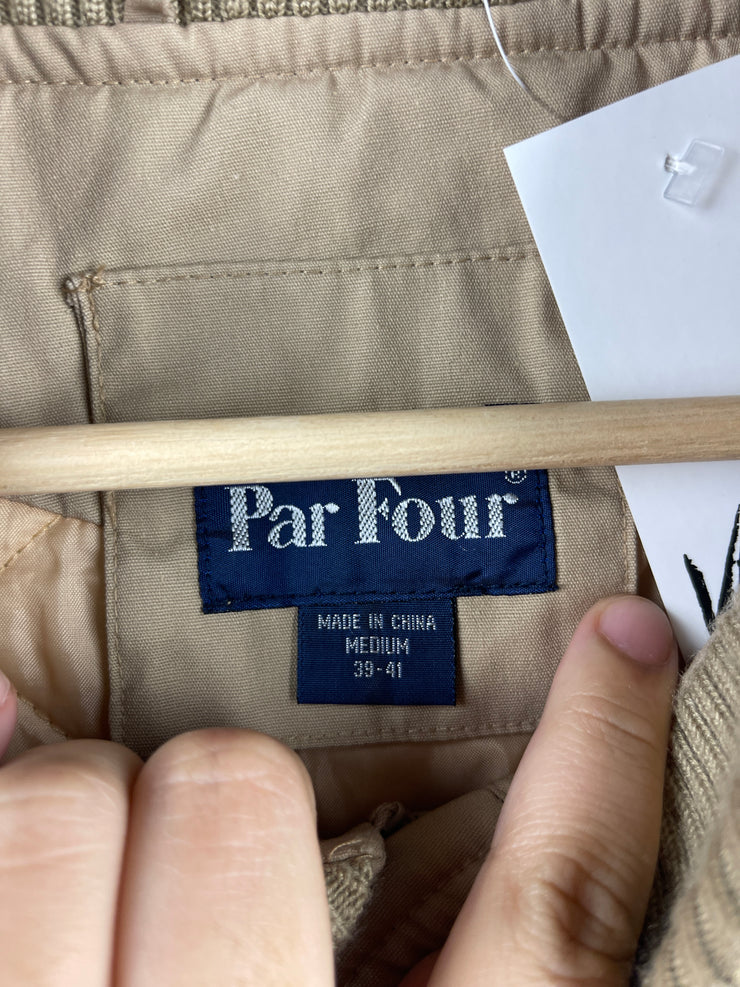 Vintage 90s Par Four Insulated Beige Bomber Jacket
