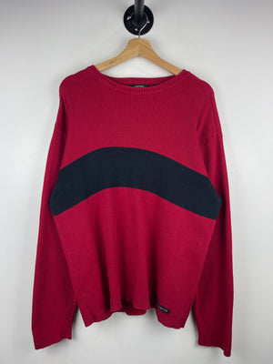 Vintage Polo Ralph Lauren Jeans Co Red Ribbed Knit Sweater
