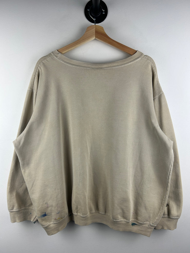 Vintage 90s Dr. Seuss One Fish Two Fish Red Fish Blue Fish Beige Crewneck