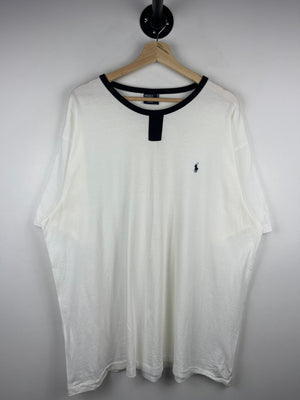 Vintage 90s Polo Ralph Lauren Mandarin Collar White Tee