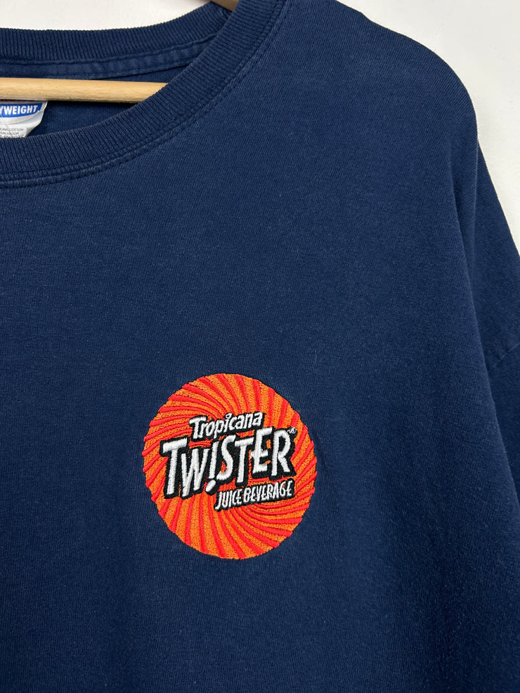 Vintage 90s Tropicana Embroidered Navy Tee