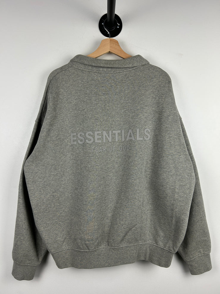 Fear Of God Essentials Quarter Zip Up Grey Sweater