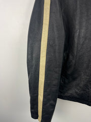 Vintage EX Café Racer Black & Cream Cropped Leather Jacket