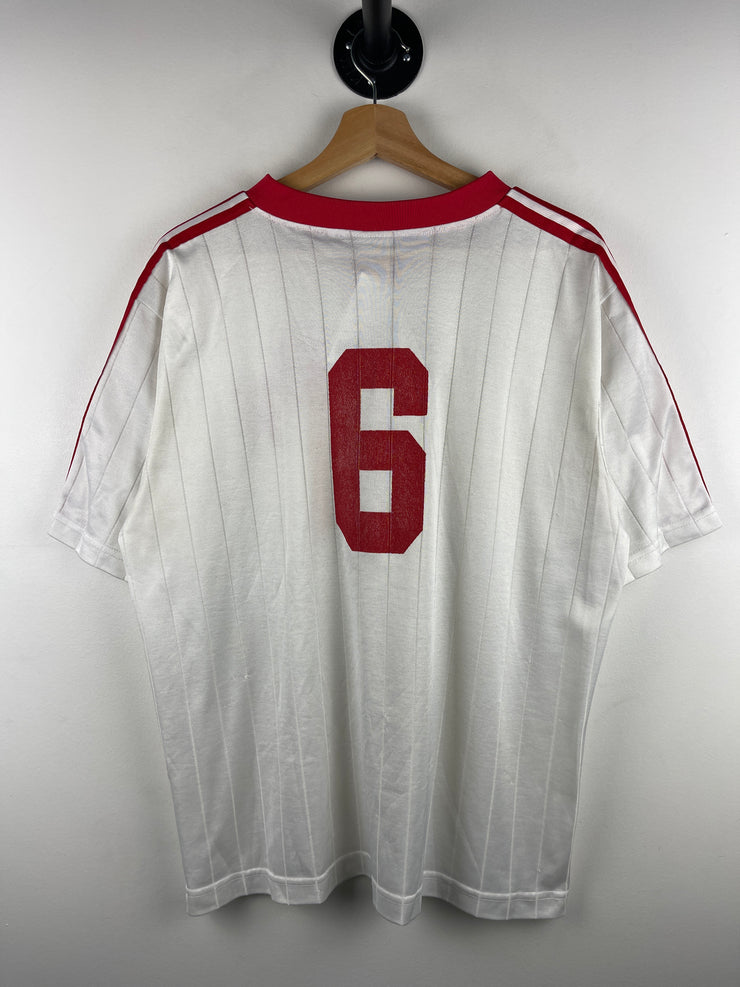Vintage 90s Adidas White & Red Soccer Jersey