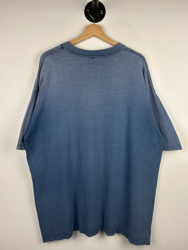 Vintage 90s NFL Dallas Cowboys Helmet Faded Blue Tee