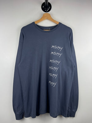 Stussy Spellout Navy Long Sleeve