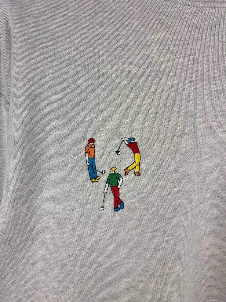 Vintage Pivot Rules Golf Embroidered Grey Crewneck
