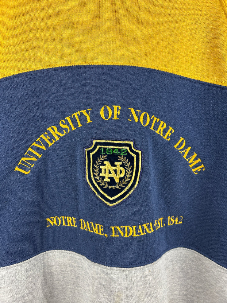 Vintage 90s Nutmeg University Of Notre Dame Colour Blocked Crewneck