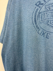 Vintage Harley Davidson Ride It Like You Stole It Blue Tee