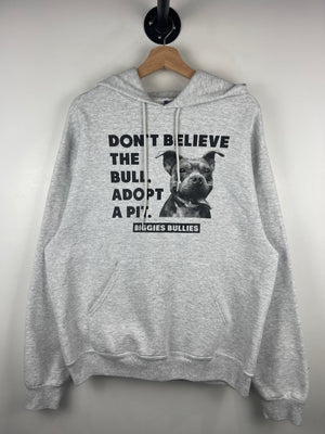 Vintage Don't Believe The Bull Adopt A Pit Pitbull Dog Grey Hoodie
