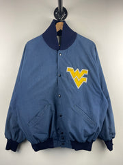 Vintage 90s DeLong West Virginia Navy Varsity Bomber Jacket