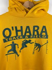 Vintage 90s Russell Athletic O'Hara Track & Field Yellow Hoodie