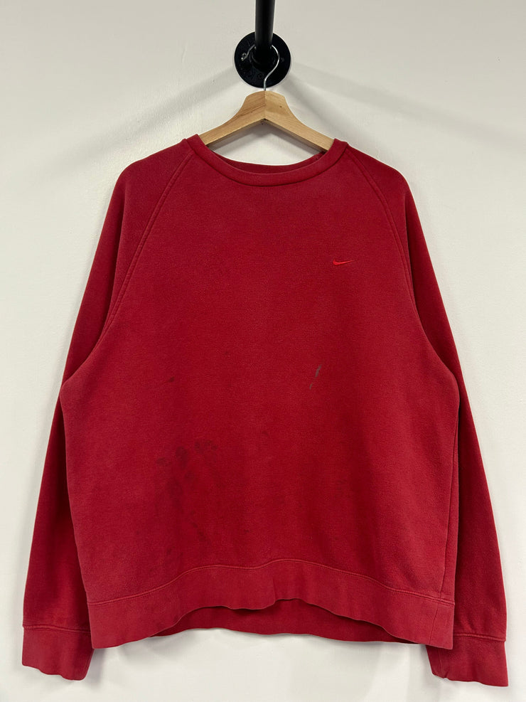 Vintage Nike Mini Swoosh Tonal Red Crewneck