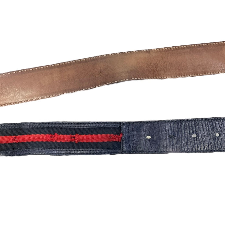 Gucci Interlocking Buckle Navy & Red Belt