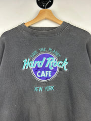 Vintage 90s Hard Rock Café New York Faded Black Crewneck