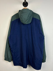 Vintage 90s Nike Swoosh Navy & Green Fleece Lined Hooded Jacket