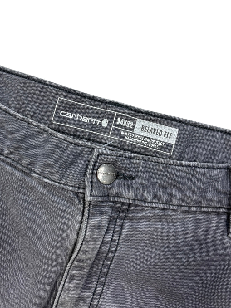 Vintage Carhartt Relaxed Fit Double Knee Grey Work Pants