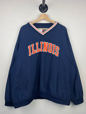 Vintage Pro Player Illinois University Navy Pullover Windbreaker