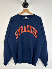 Vintage 90's Russell Syracuse Spellout Navy Crewneck