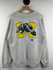 Vintage 80s University Of Michigan Wolverines Grey Crewneck