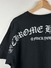 Chrome Hearts Shoulder Logo Spellout F*ck You Black Tee