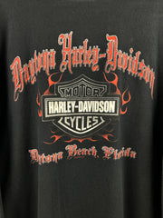 Vintage 2005 Harley Davidson Ace Of Spades Flames Florida Black Long Sleeve