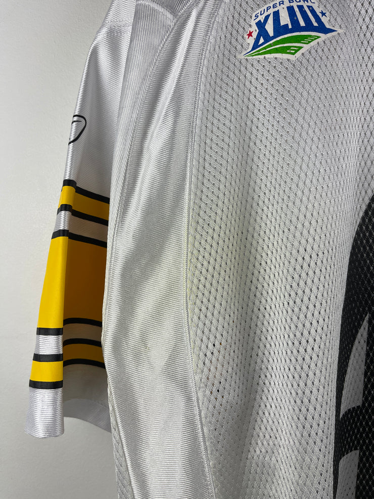Vintage NFL Reebok Pittsburgh Steelers Polamalu Super Bowl White Football Jersey
