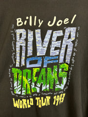 Vintage 90's Billy Joel River Of Dreams Tour Black Tee