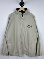 Vintage 90s USA Olympics Cream Zip Up Fleece