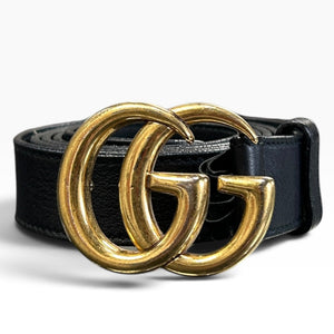Gucci Marmont GG Slim Black Leather Belt