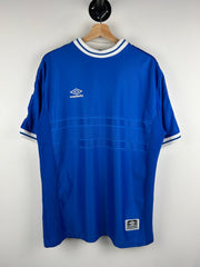 Vintage 90s Umbro Blue Soccer Jersey