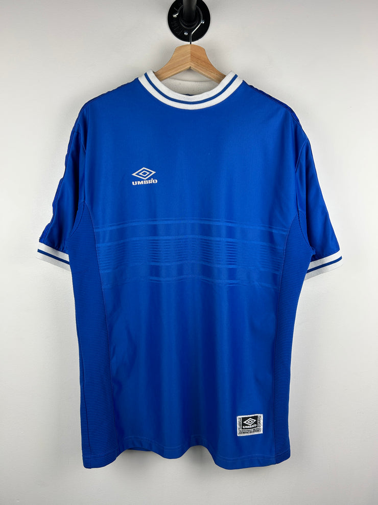 Vintage 90s Umbro Blue Soccer Jersey