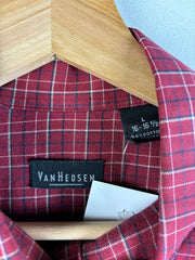 Vintage Van Heusen Cropped Red Plaid Button Up