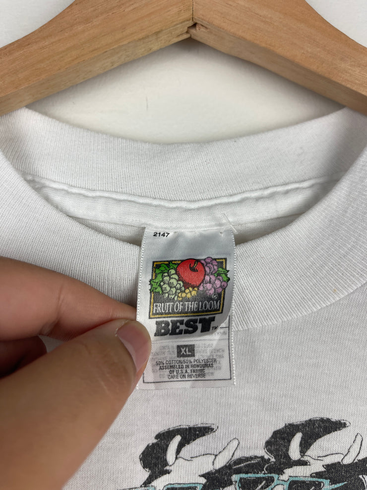 Vintage 90s Cadillac Cattilac Cows White Tee