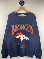 Vintage 90s NFL CSA Denver Broncos Navy Crewneck