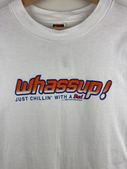 Vintage 2000 Budweiser Beer Whassup! White Tee