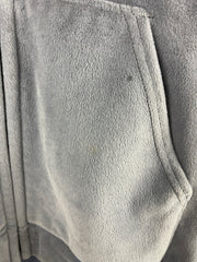 Vintage 90s Carhartt Velour Grey Zip Up Hoodie 763 GREY