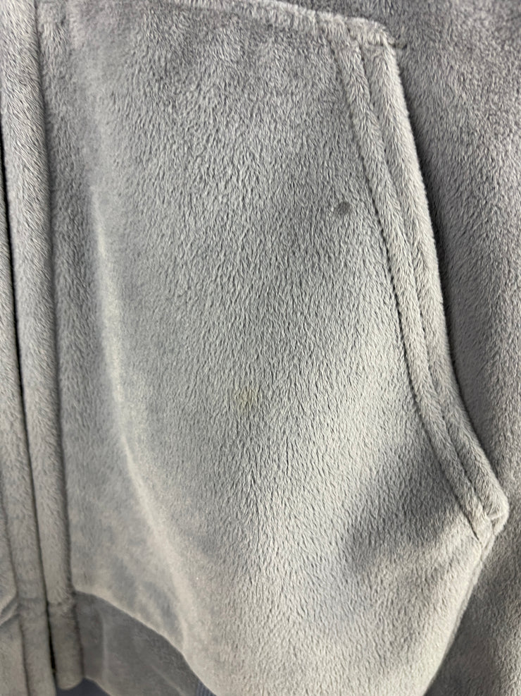 Vintage 90s Carhartt Velour Grey Zip Up Hoodie 763 GREY