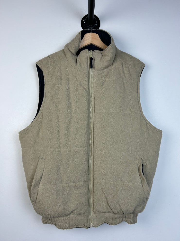 Vintage Ten West Navy & Beige Fleece Reversible Vest