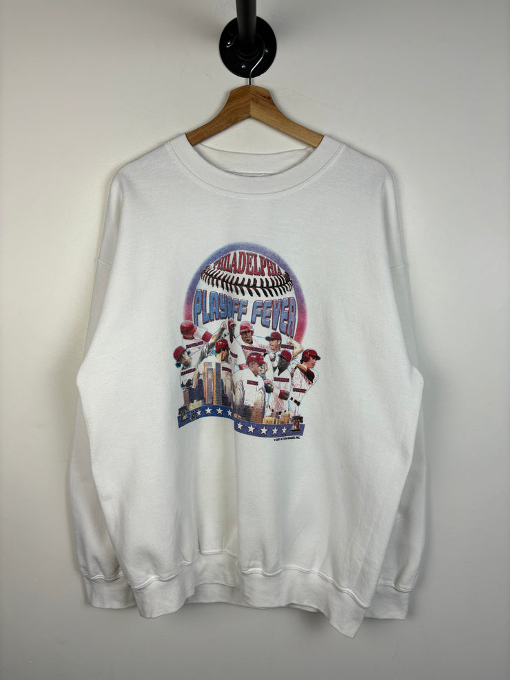 Vintage MLB Philadelphia Phillies Playoff Fever White Crewneck