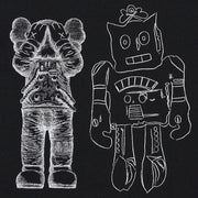 Kaws x Warhol Companion Robot Black Tee