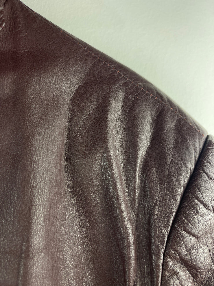 Vintage 90s Cooper Brown Leather Bomber Jacket