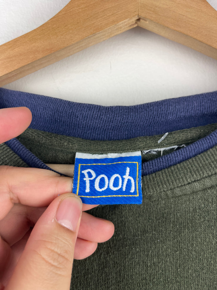Vintage 90s Disney Winnie The Pooh Embroidered Green Crewneck
